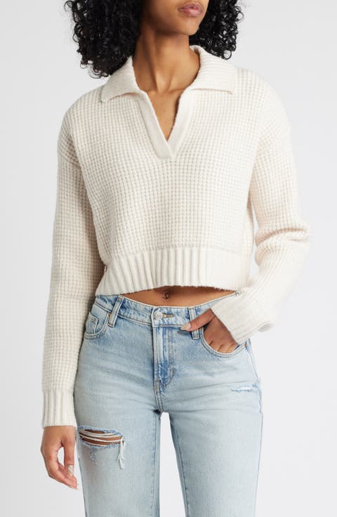 Gabriella Waffle Stitch Crop Sweater
