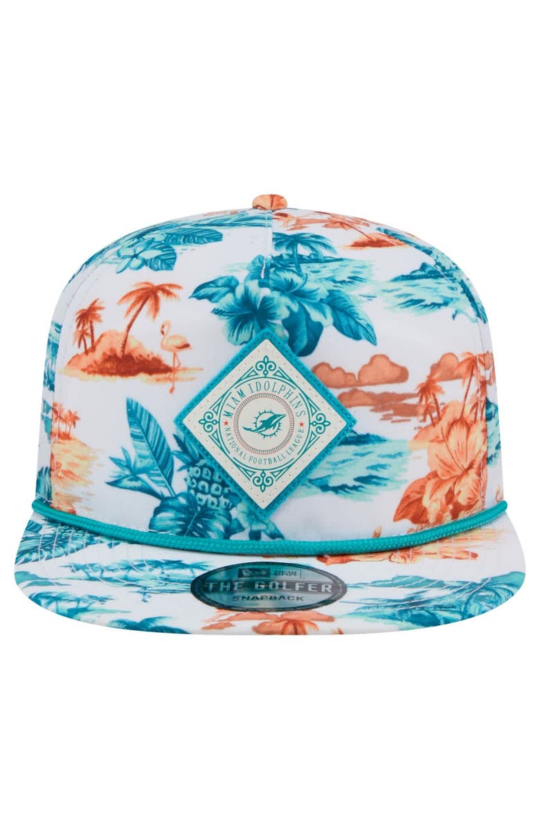 New Era Men's New Era  White Miami Dolphins Adventure Golfer Snapback Hat, Alternate, color, 