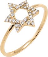 BY ADINA EDEN Diamond Pave Star Of David Ring 14K