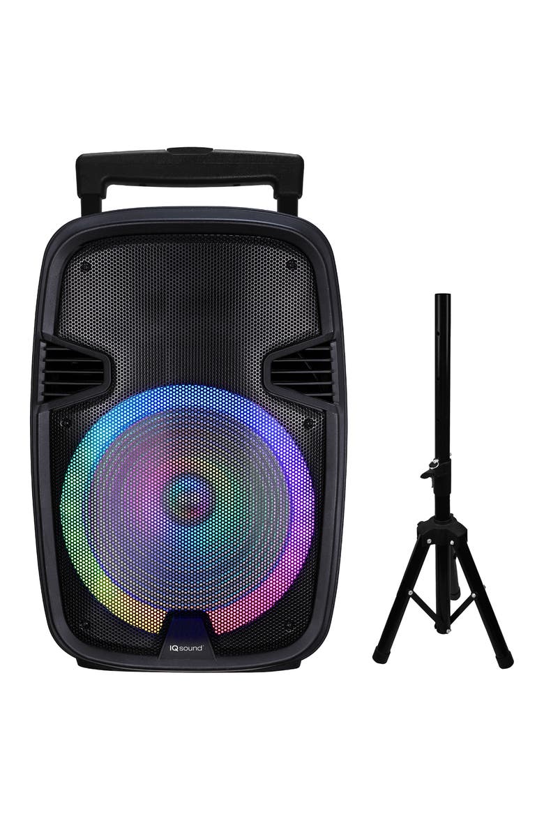 15 Inch Portable Bluetooth Speaker with Tripod Stand, Main, color, Black