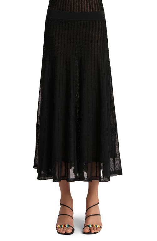 Khaite Dawn Pointelle-knit Midi Skirt In Black