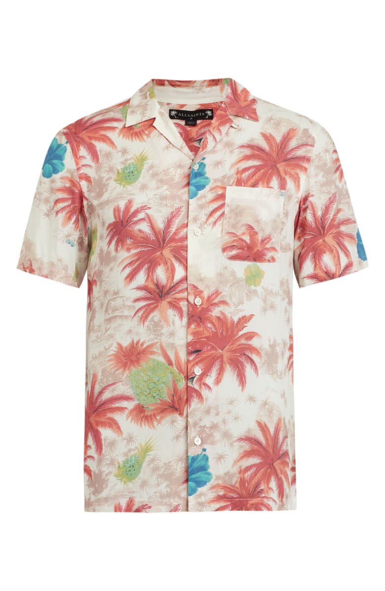 AllSaints Kanaloa Short Sleeve Button-Up Aloha Shirt, Main, color, 