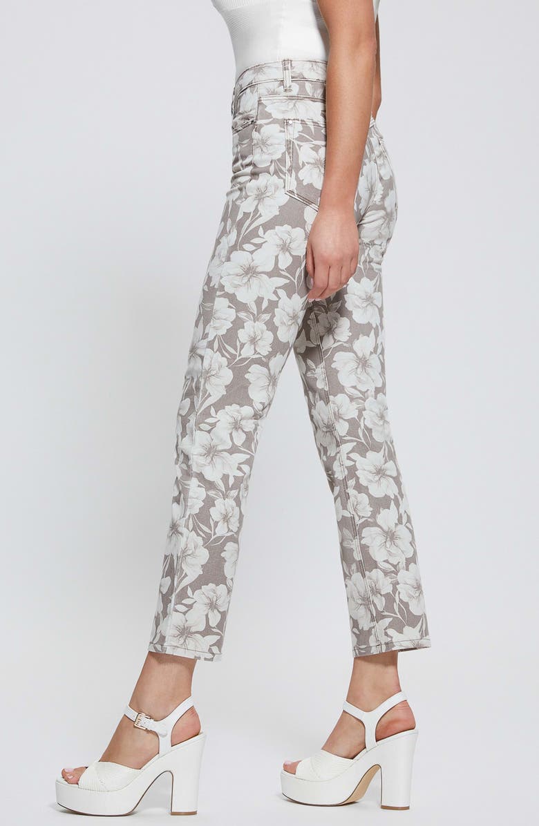 GUESS Girly Floral Wide Leg Ankle Jeans, Alternate, color, 