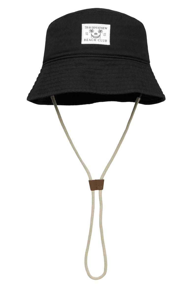 Beach Club Cotton Denim Bucket Hat, Alternate, color, BLACK