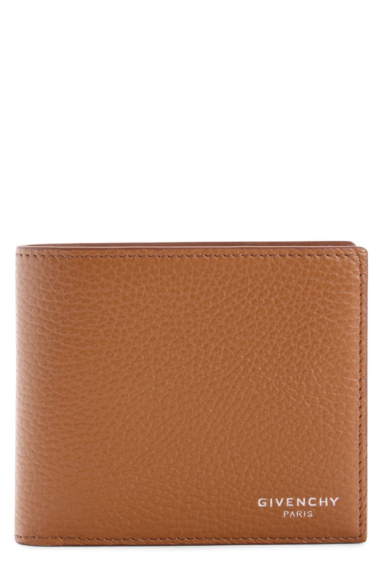 Calfskin Leather Bifold Wallet, Main, color, HAZEL