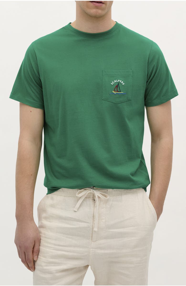 Scalpers Boat Tee, Main, color, Green