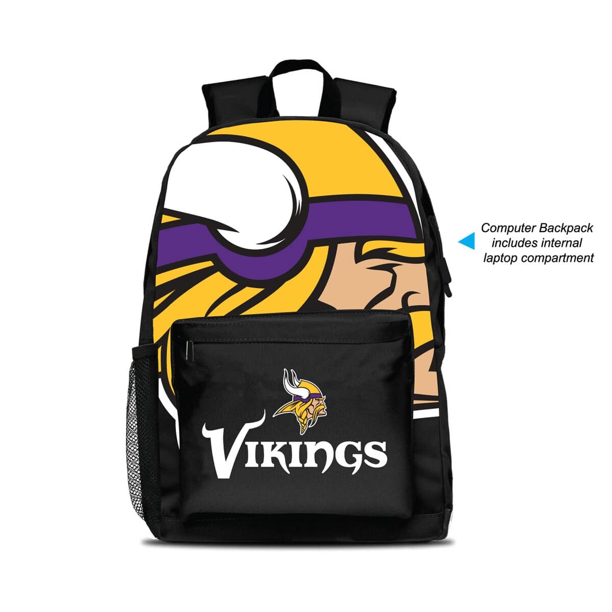 MOJO Minnesota Vikings MOJO Large Logo Fan Backpack, Main, color, Black