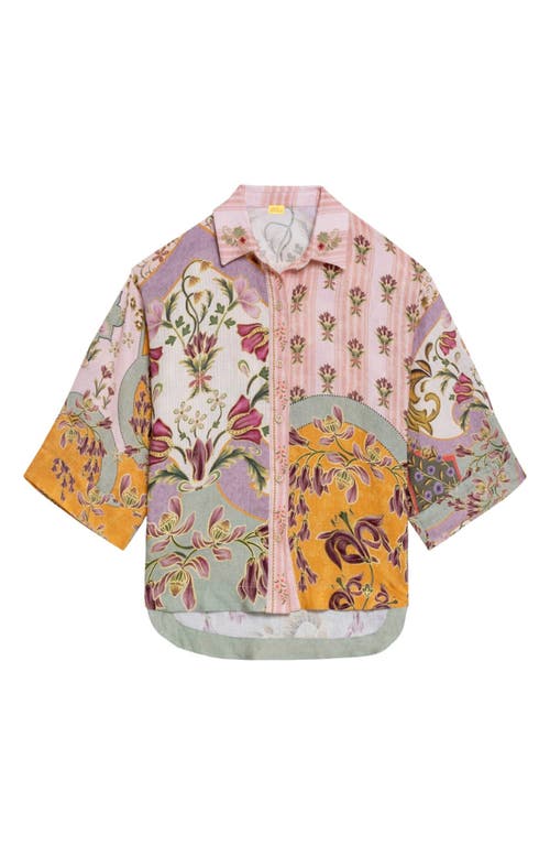 Agua Bendita Chrissy Aura Cover-up Button-up Shirt In Multi