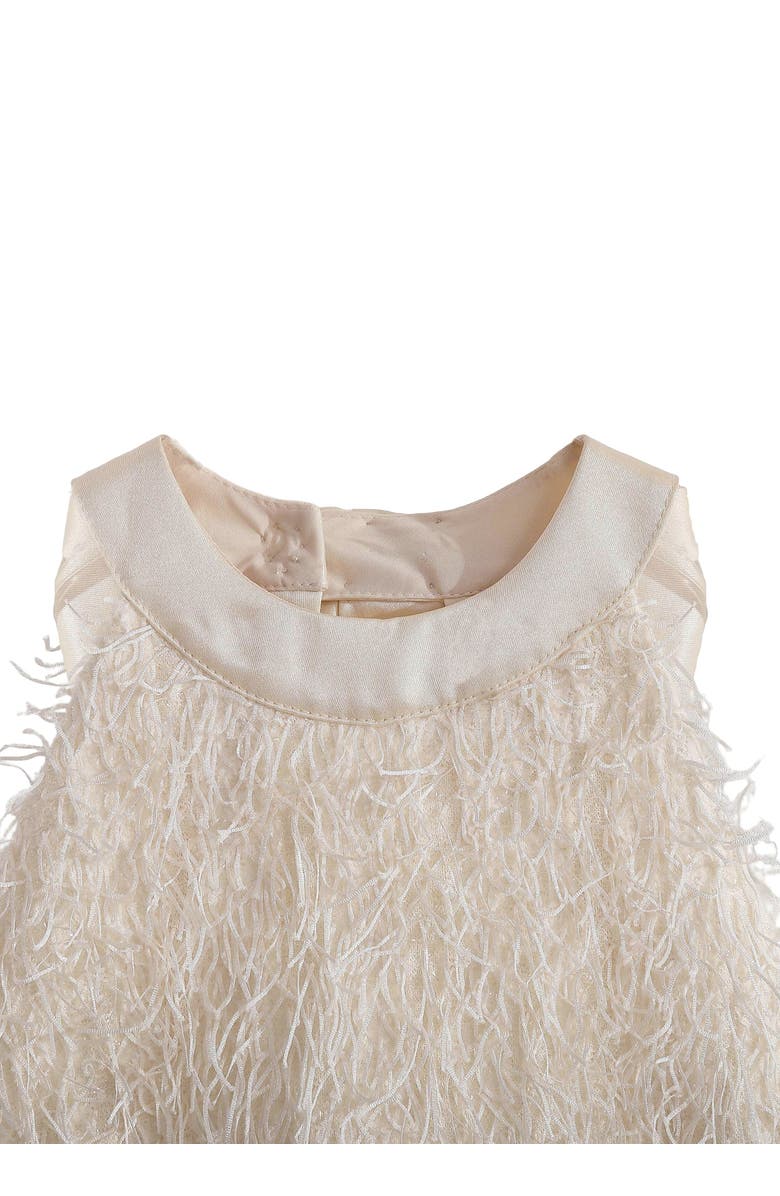 Tulleen Rosette Ribbon-Back Dress, Alternate, color, Cream