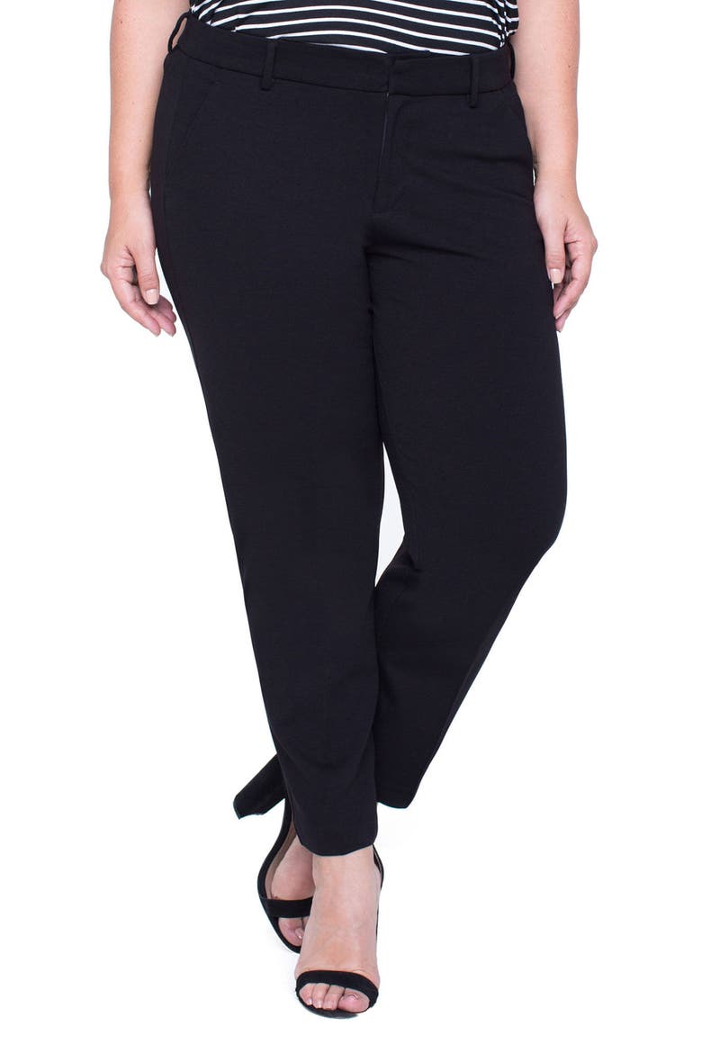 Liverpool Kelsey Ponte Knit Trousers, Main, color, BLACK