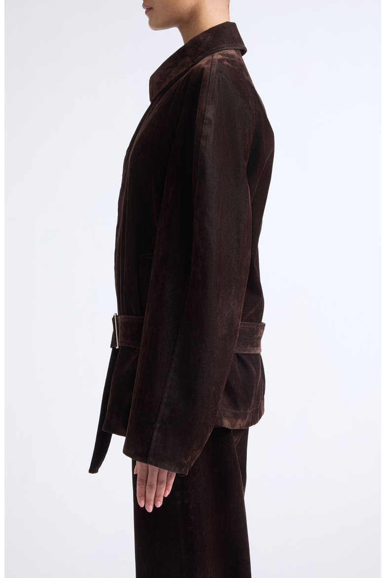 Cantle Belted Flocked Coat, Alternate, color, TOBACCO