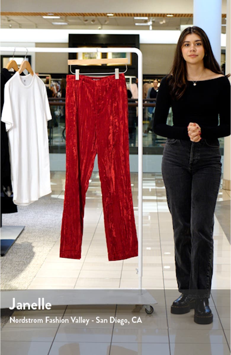 Mercer Crushed Velvet Straight Leg Pants, sales video thumbnail