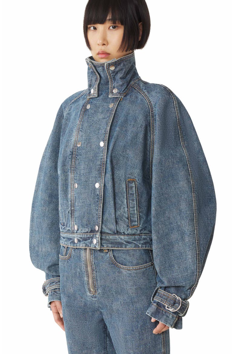 Blue Short Denim Jacket, Alternate, color, Blue