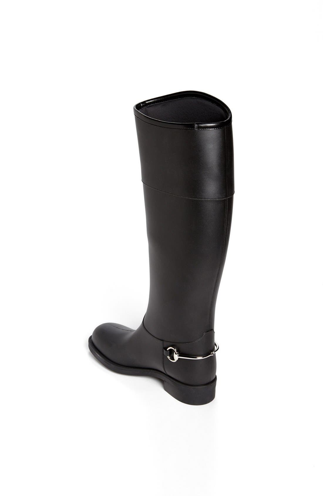 Gucci Rubber Waterproof Rain Boot, Alternate, color, 