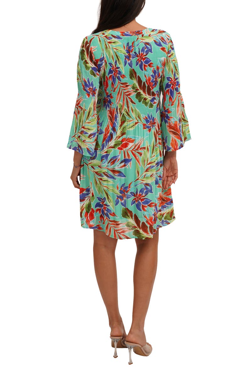 CYRUS Three-Quarter Sleeve Plissé Dress, Alternate, color, 