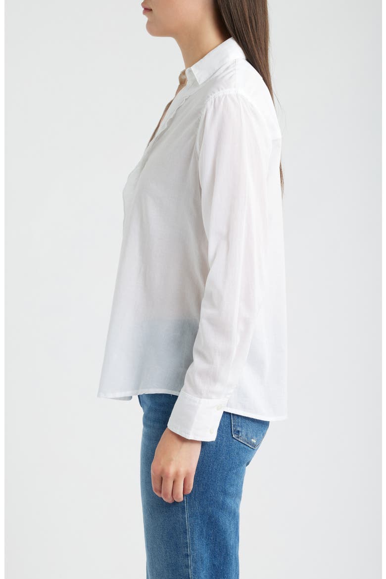 Ruffle Cotton Shirt, Alternate, color, PAPER WHITE