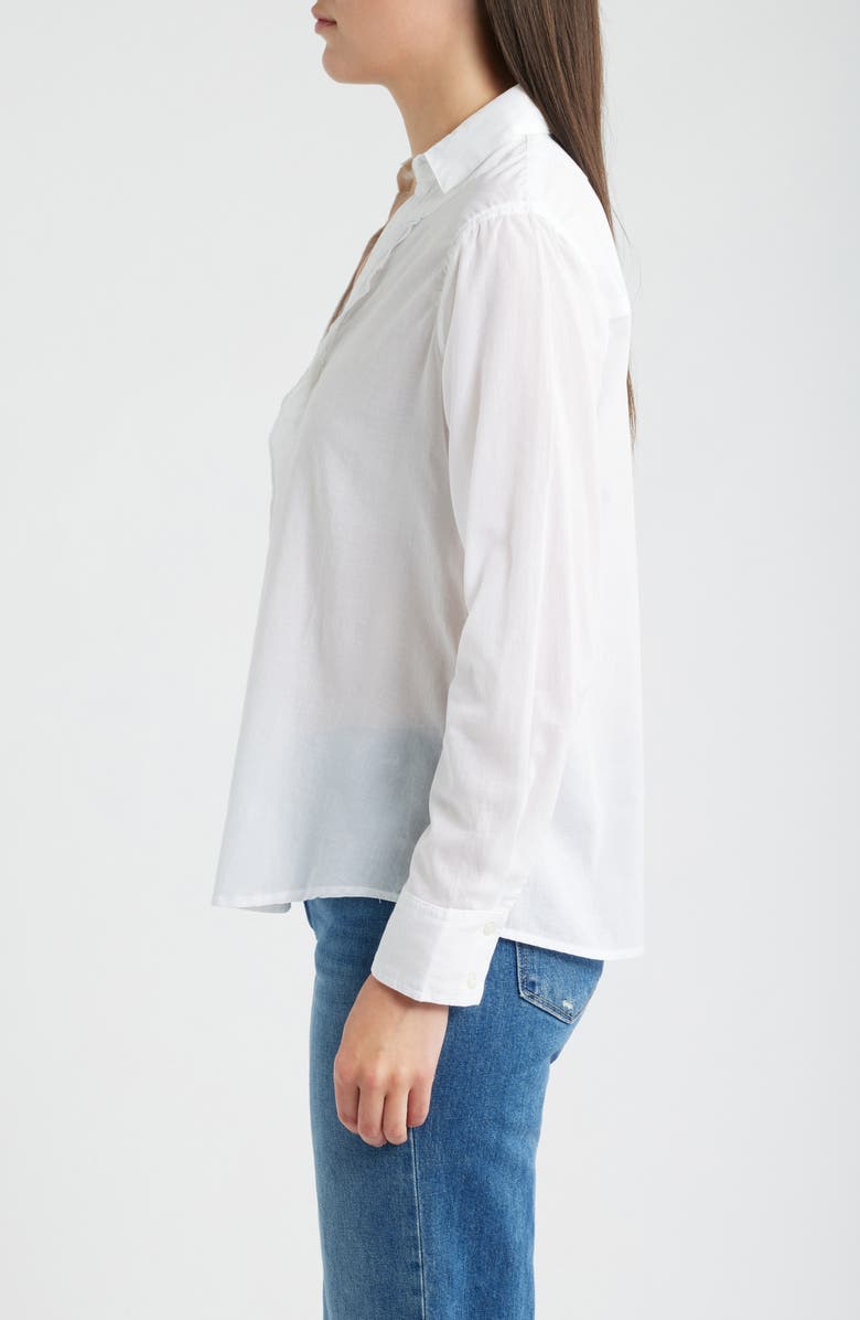 NIC+ZOE Ruffle Cotton Shirt, Alternate, color, Paper White