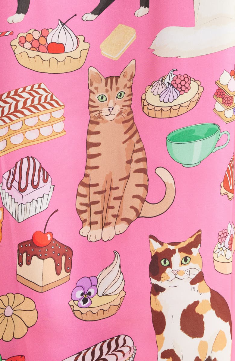 Karen Mabon Cat Café Satin Pajamas, Alternate, color, 