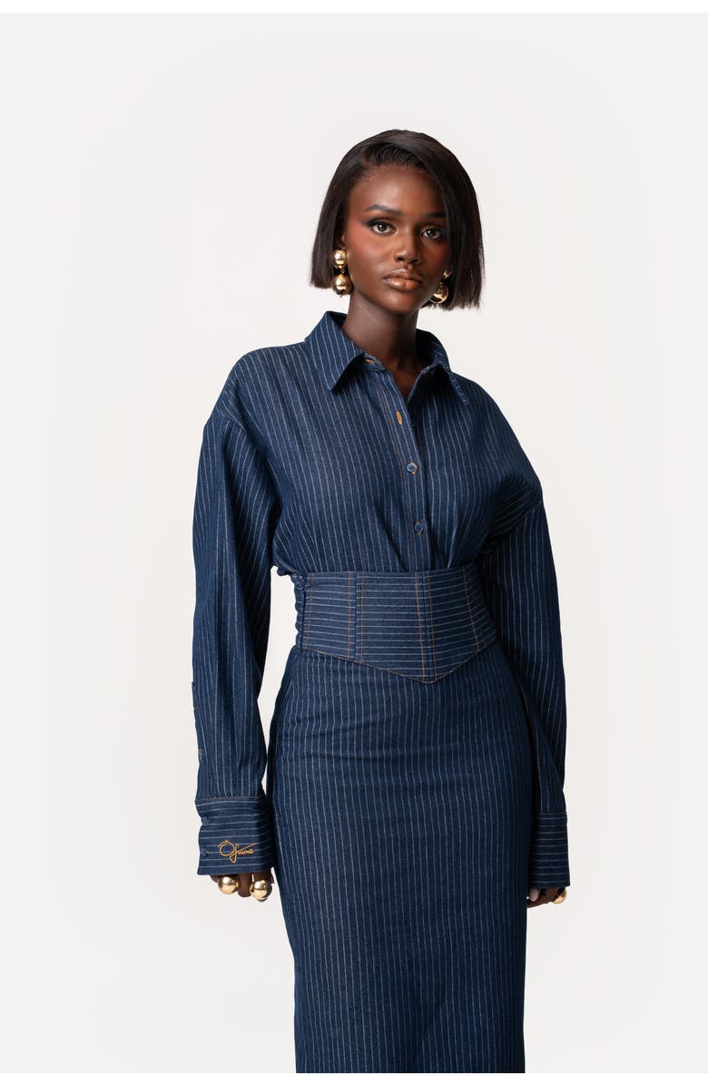 OFUURE Rue Button Up Shirt, Alternate, color, Denim