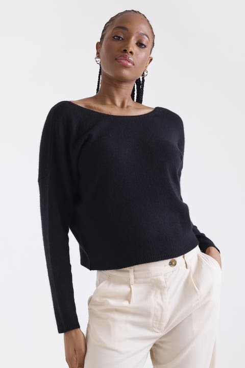 Leyla Low Back 100% Cashmere Sweater