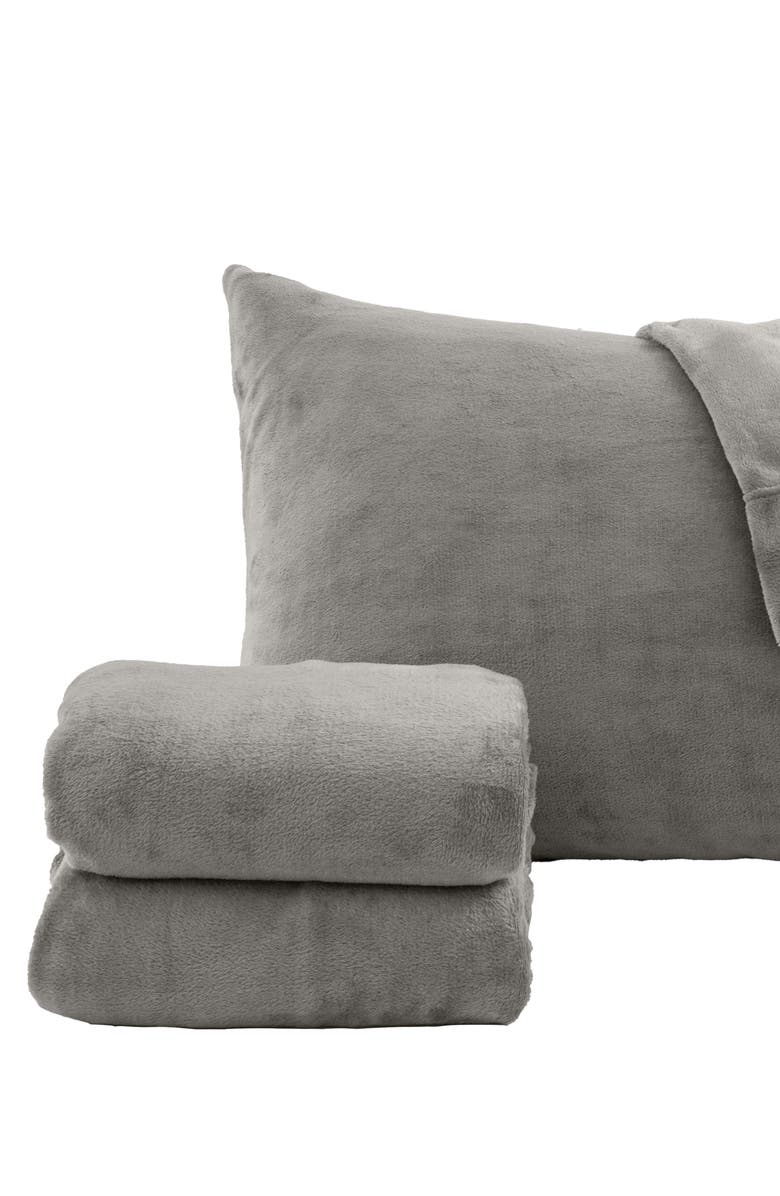 Woven & Weft Solid Plush Velour Sheet Set, Alternate, color, Grey