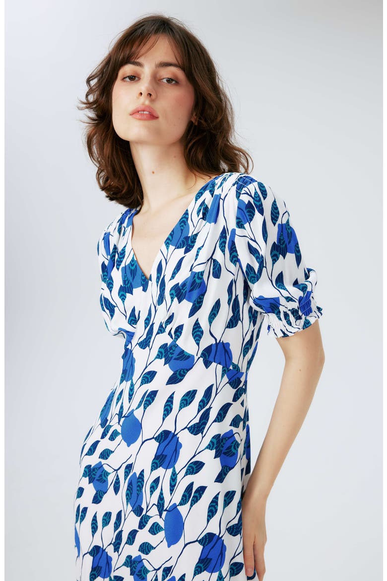 Jemma Floral Print Dress, Alternate, color, LANTERN LVS IVORY MD