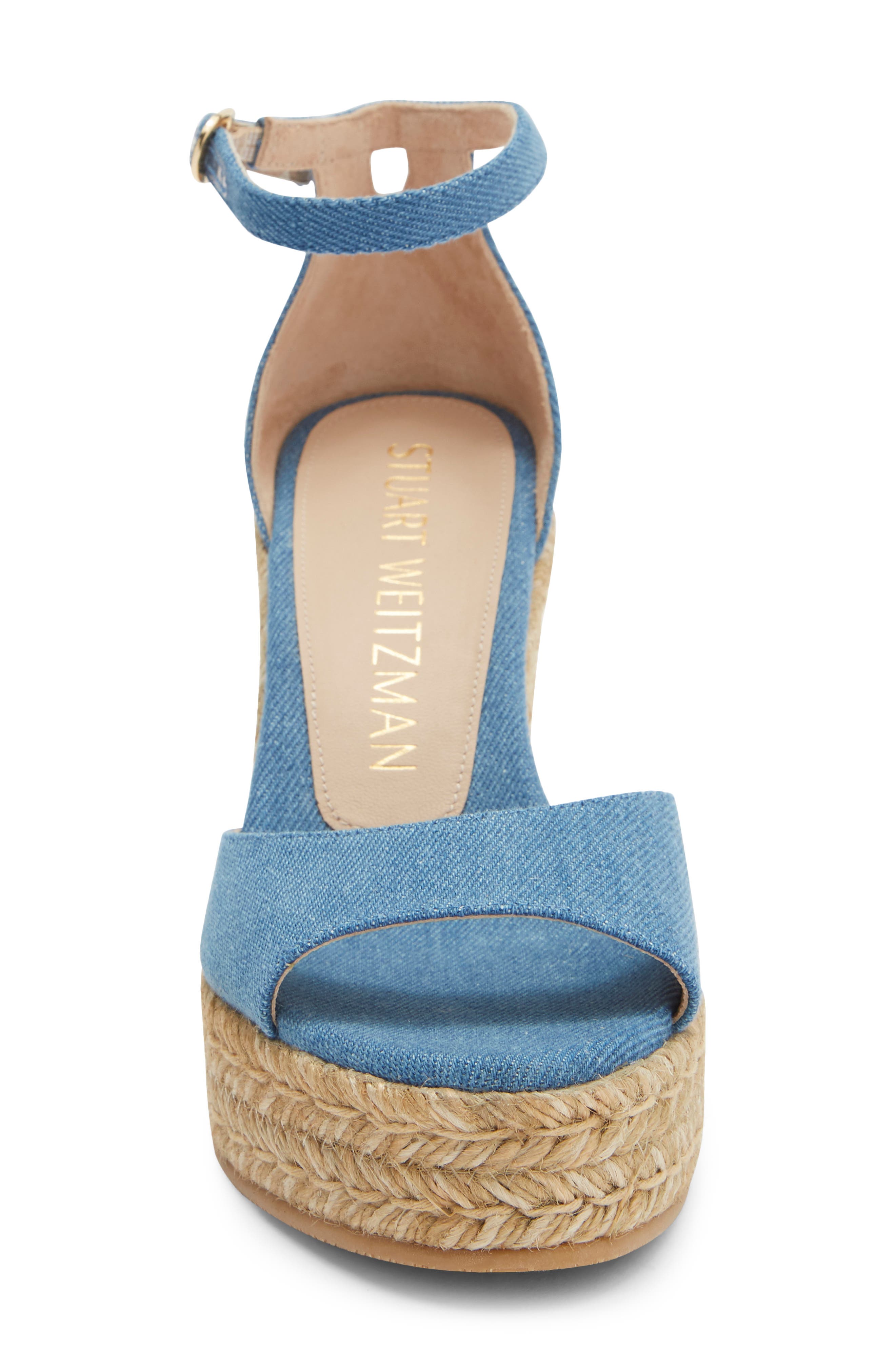 Stuart Weitzman Nudistcurve Wedge Sandal, Alternate, color, Washed