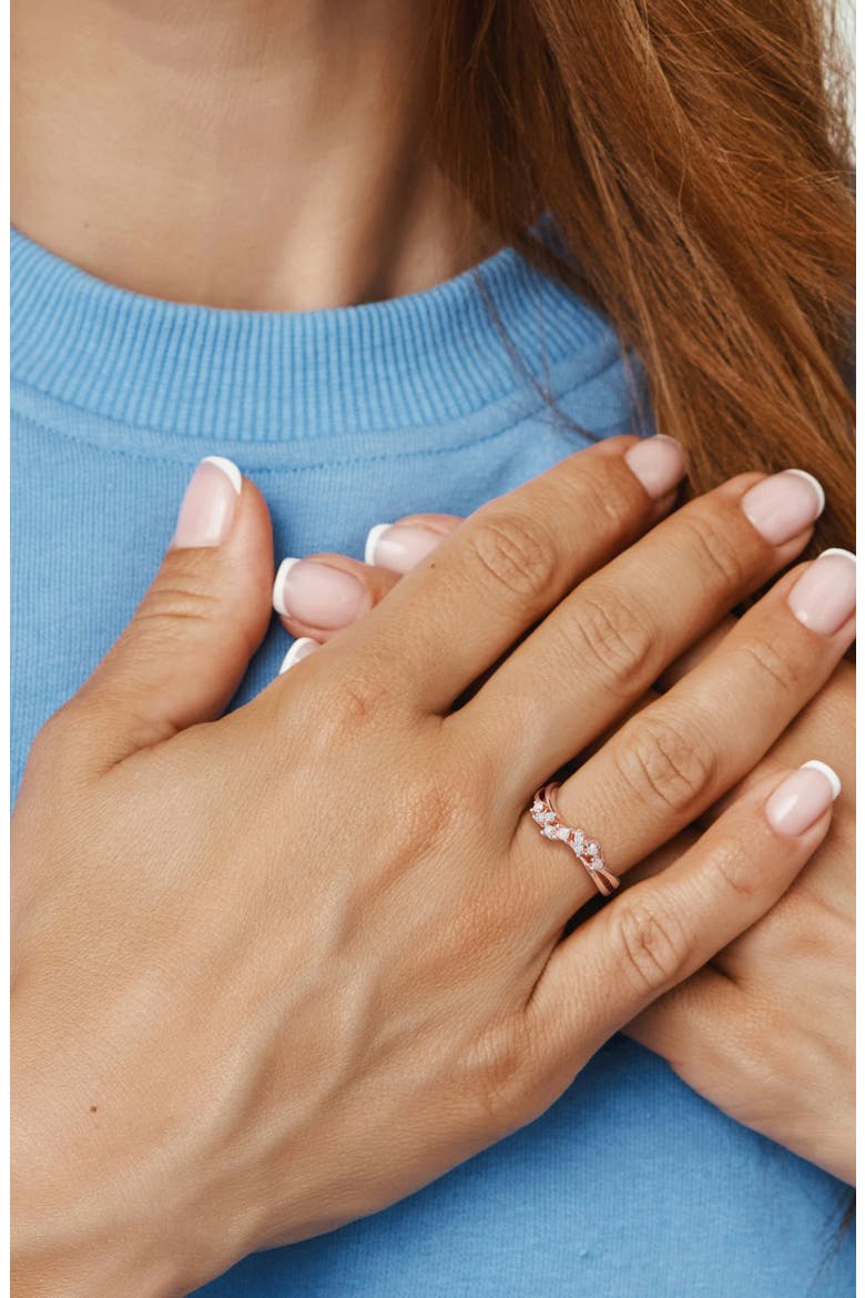 Wavy Diamond Ring - 0.17ct., Alternate, color, ROSE GOLD