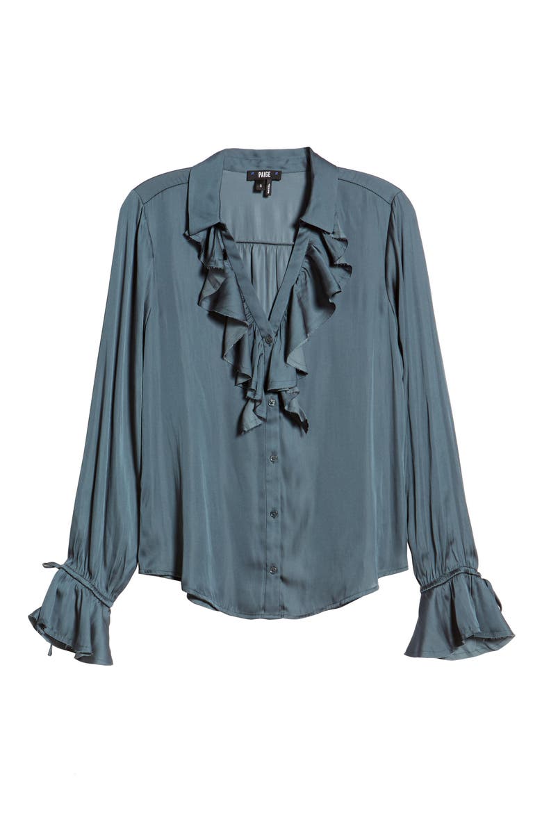 Nevynne Ruffle Blouse (Nordstrom Exclusive Color), Alternate, color, MIDNIGHT SLATE