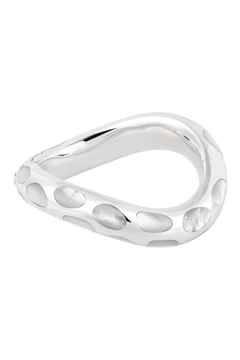 Angela Cummings Sterling Silver & Mother of Pearl Bangle, Alternate, color, STERLING SILVER