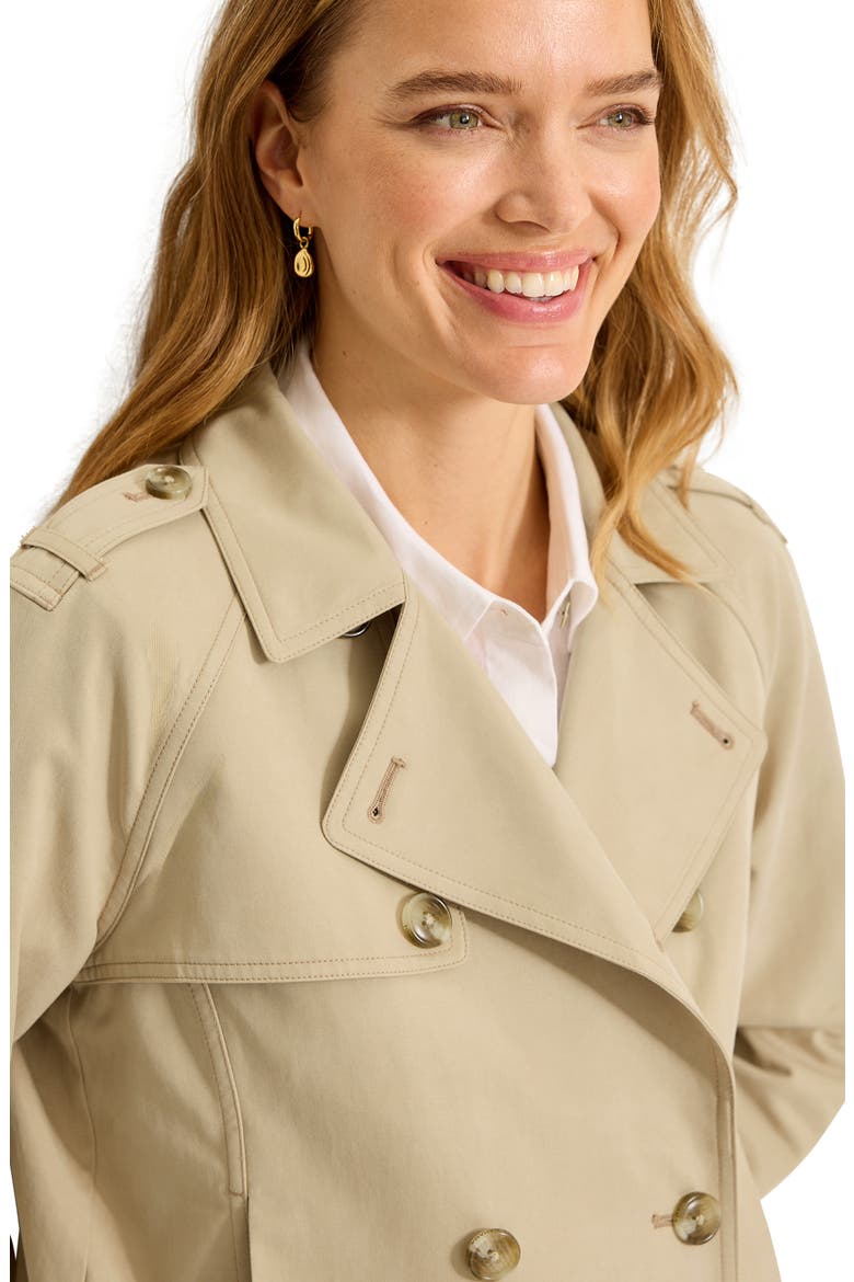 Crop Double Breasted Trench Coat, Alternate, color, TWILL