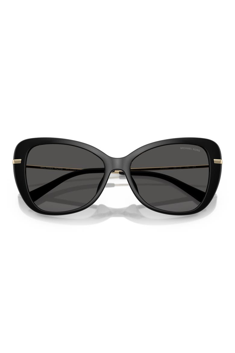 56mm Butterfly Sunglasses, Alternate, color, BLACK