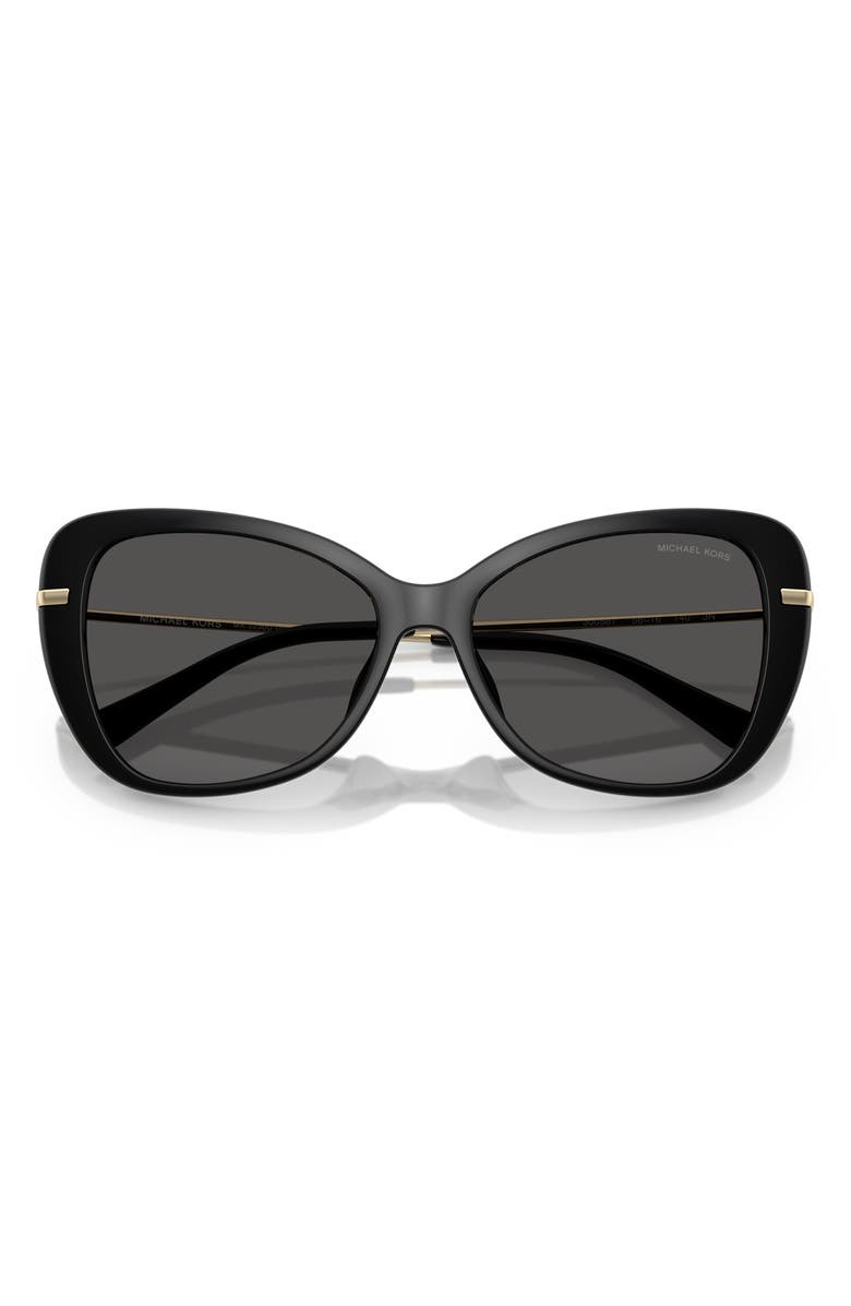 Michael Kors 56mm Butterfly Sunglasses, Alternate, color, Black