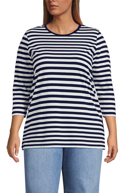 Lands' End 3/4 Sleeve Cotton Supima Tunic In Black