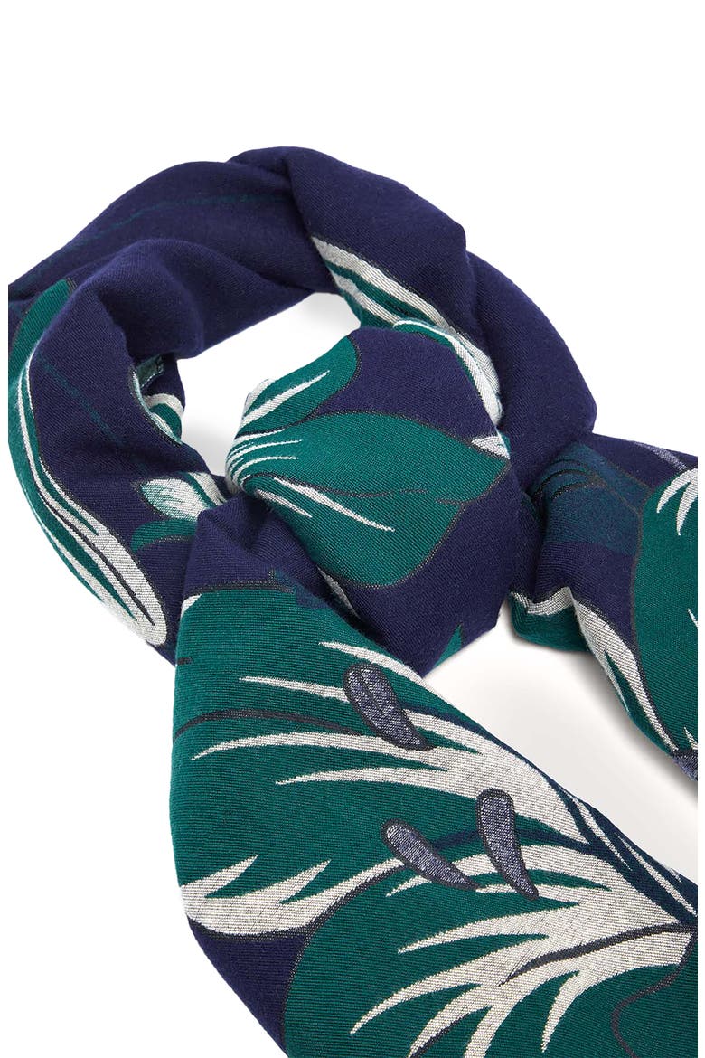 Floral Reversible Scarf, Alternate, color, NAVY