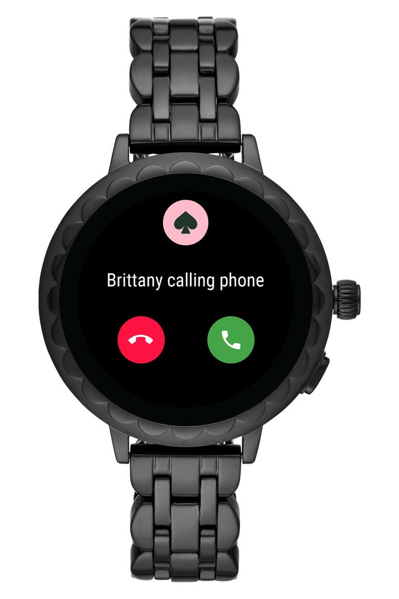 raven scallop smart bracelet watch, 41mm, Alternate, color, BLACK