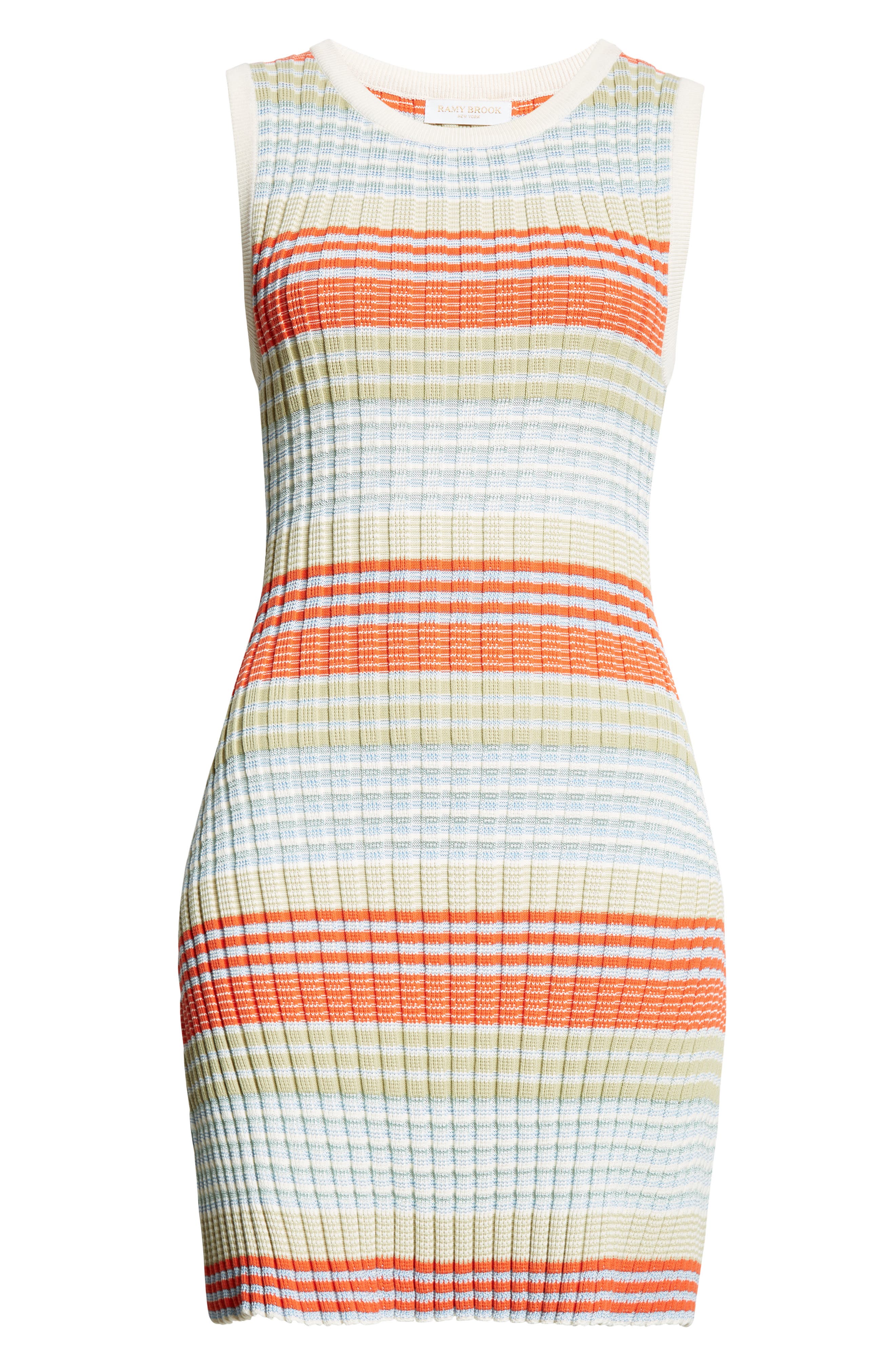 Ramy Brook Cailin Stripe Sleeveless Cotton Blend Sweater Dress