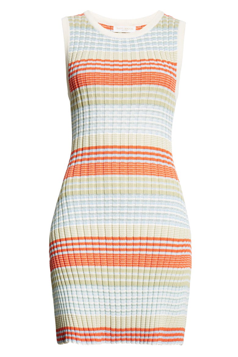 Cailin Stripe Sleeveless Cotton Blend Sweater Dress, Main, color, BRIGHT LILY STRIPE
