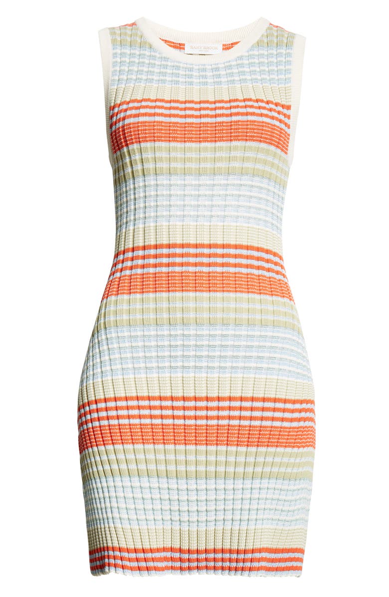 Ramy Brook Cailin Stripe Sleeveless Cotton Blend Sweater Dress, Main, color,