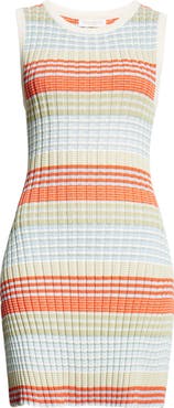 Ramy Brook Cailin Stripe Sleeveless Cotton Blend Sweater Dress