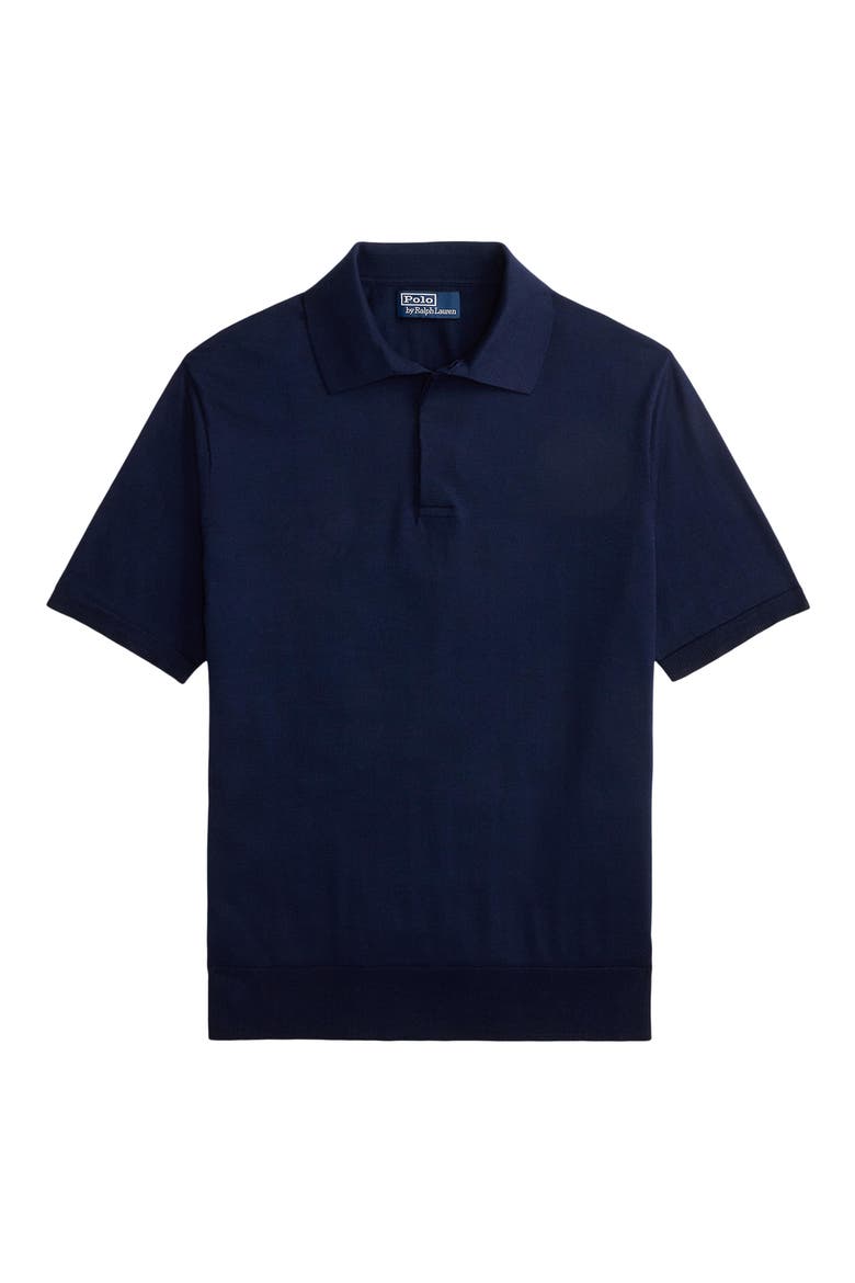 Rib Trim Cotton Polo, Alternate, color, BRIGHT NAVY