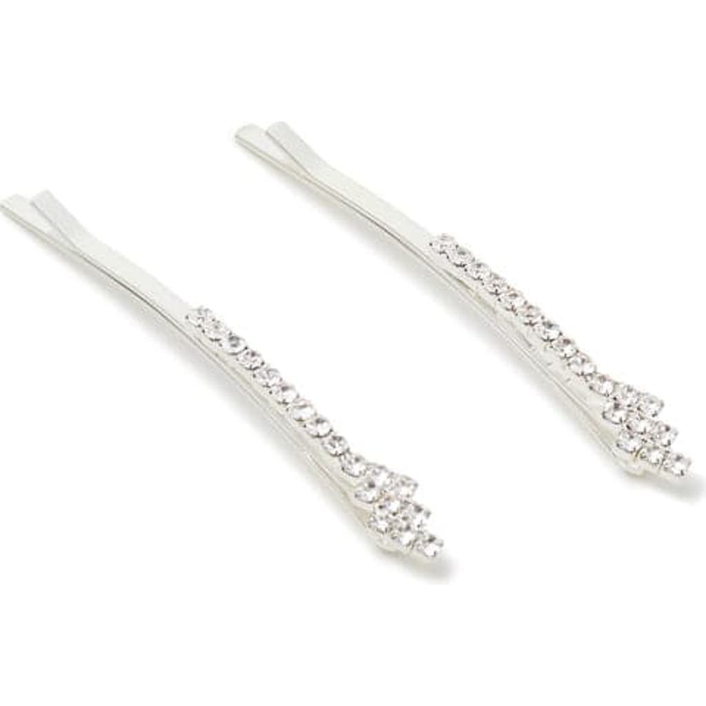 Nume Zig Zag Sparkle Hair Pin In Silver