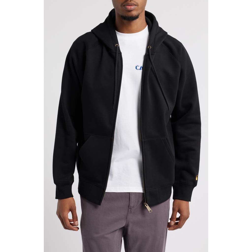 Carhartt Work In Progress Chase Cotton Blend Zip-Up Hoodie in Black /Gold  product