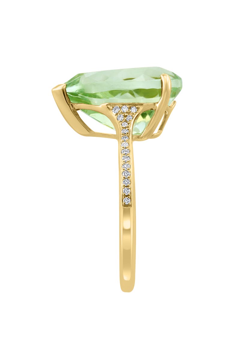 EFFY 14K Yellow Gold Pear Cut Prasiolite Diamond Band Ring, Alternate, color, 
