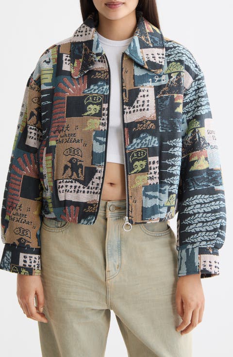 Art Department Collage Cotton Blend Jacquard Jacket