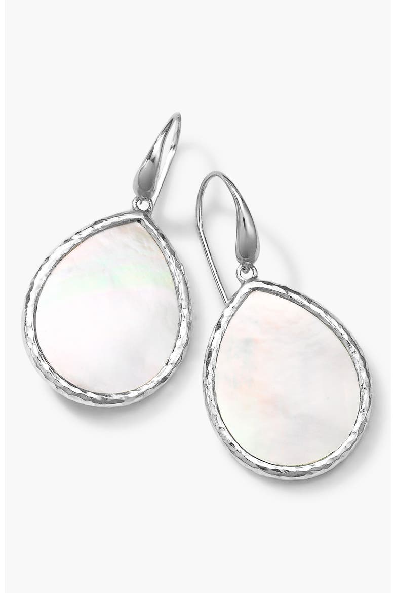 'Rock Candy' Small Teardrop Earrings, Main, color, SILVER/ MOTHER OF PEARL