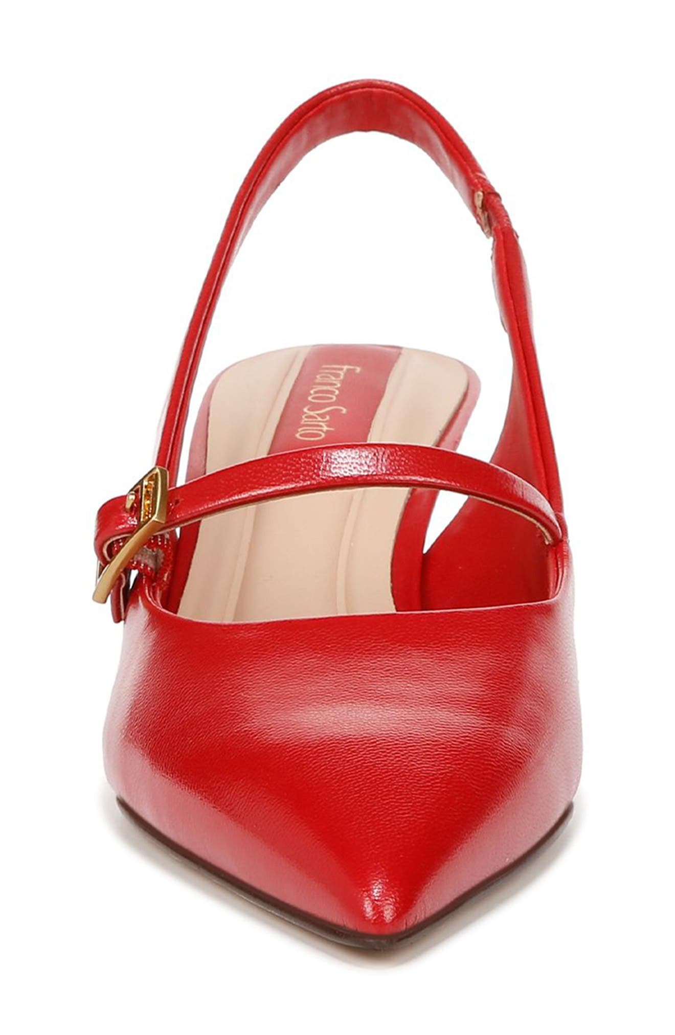 Franco Sarto Khloe Pointed Toe Kitten Heel Pump, Alternate, color, Red