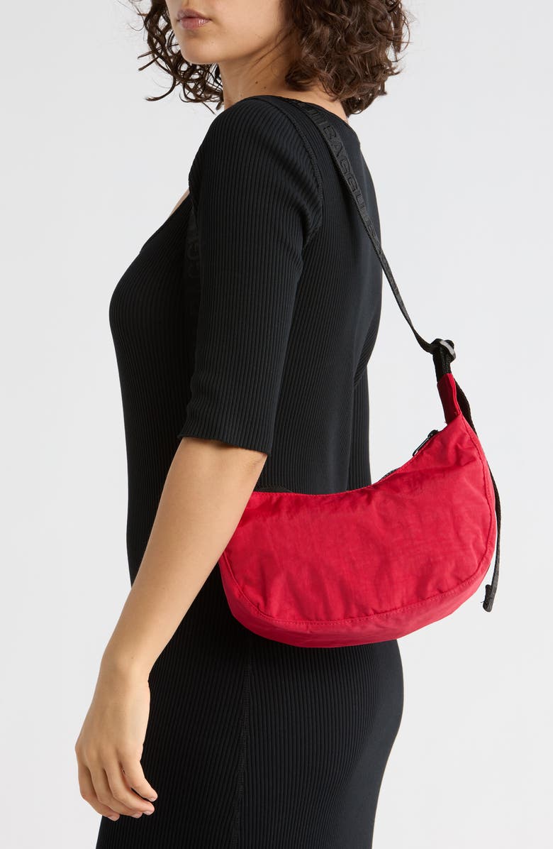 Baggu Small Nylon Crescent Bag, Alternate, color, Candy Apple