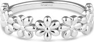 DEVATA Daisy Flower Ring in Rhodium Plated Sterling Silver