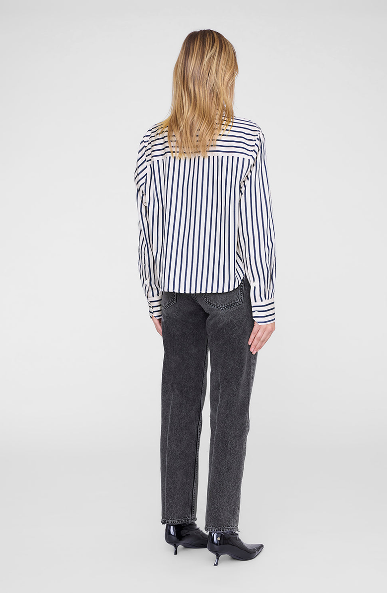 ANINE BING Essie Cropped Shirt, Alternate, color, Maritime Stripe
